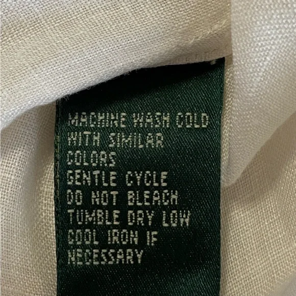 LAUREN RALPH LAUREN / Cream Linen Popover 3/4 Sleeve Tunic Size M - Picture 4 of 9